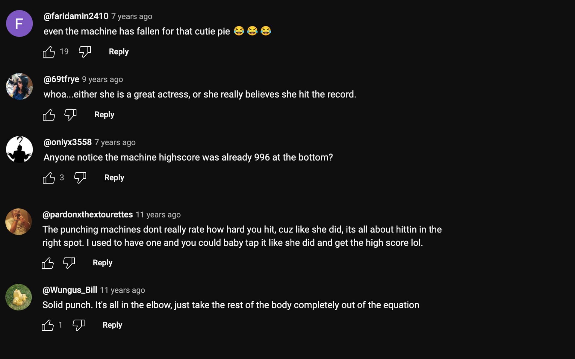 via. comments from Brittney Palmer's video